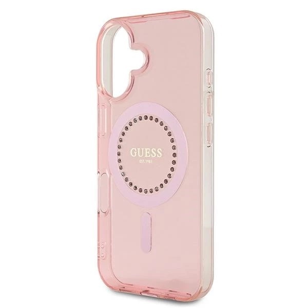Zdjęcie do “Guess IML Rhinestones MagSafe Różowy - etui iPhone 16 Plus”.