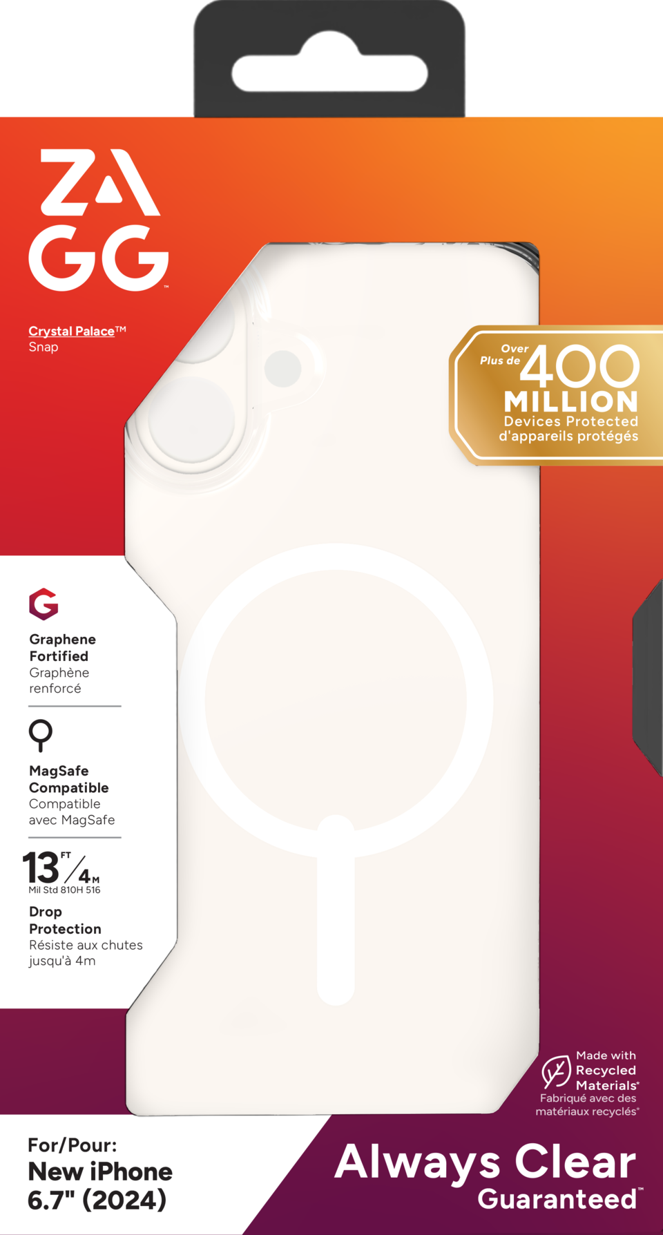 Zdjęcie do “ZAGG Crystal Palace Snap Magsafe Przezroczysty - etui iPhone 16 Plus”.