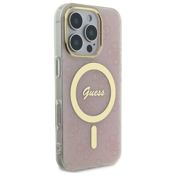 Guess IML 4G MagSafe różowy - etui iPhone 16 Pro Max