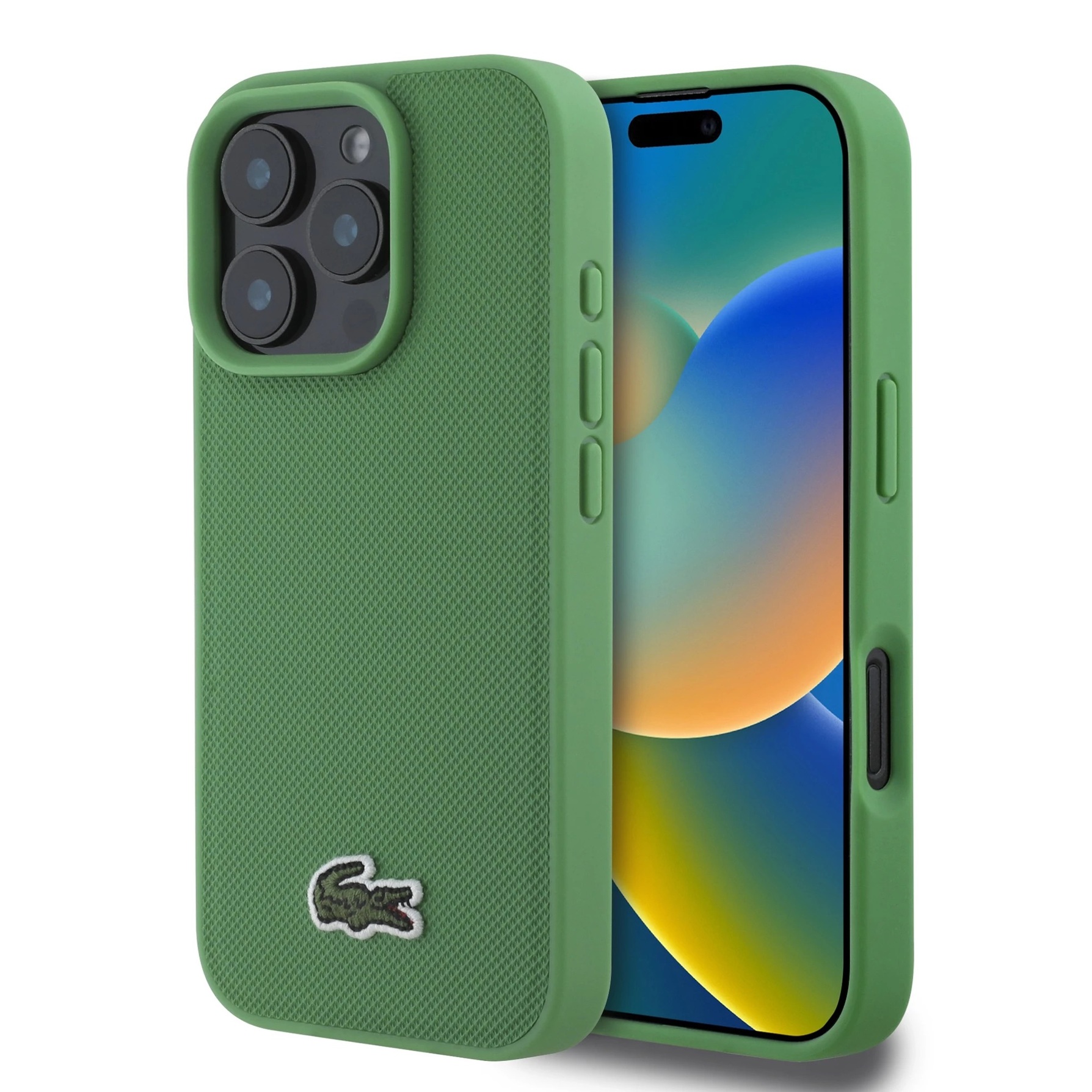 Zdjęcie do “Lacoste HC Woven Logo Magsafe Zielony - etui iPhone 16 Pro Max”.