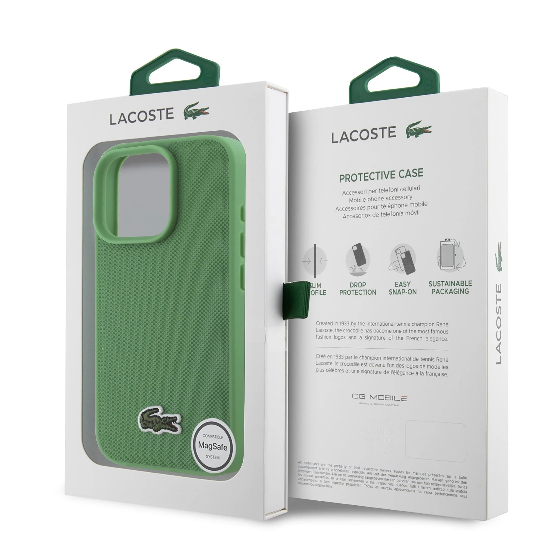 Zdjęcie do “Lacoste HC Woven Logo Magsafe Zielony - etui iPhone 16 Pro Max”.