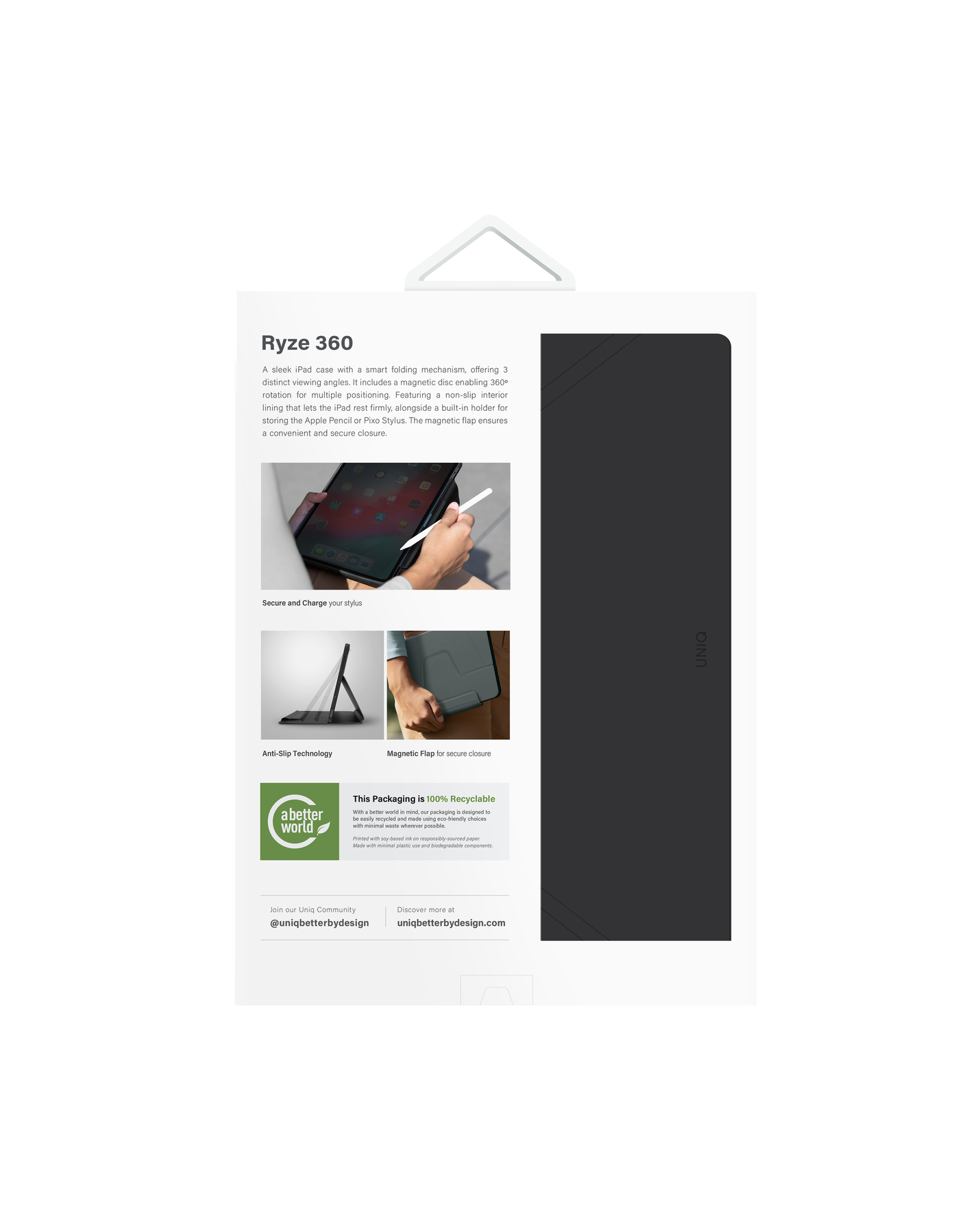 UNIQ Ryze 360 Czarny -  etui iPad Pro 11 (2024)
