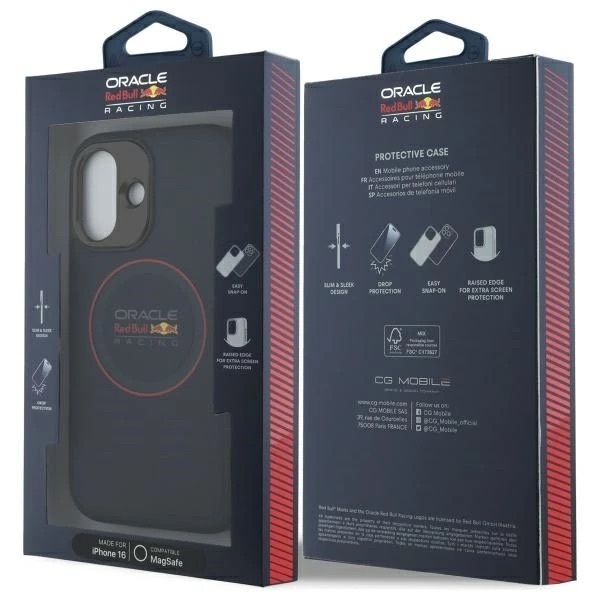 Zdjęcie do “Red Bull Leather Red Ring MagSafe granatowy - etui iPhone 16”.