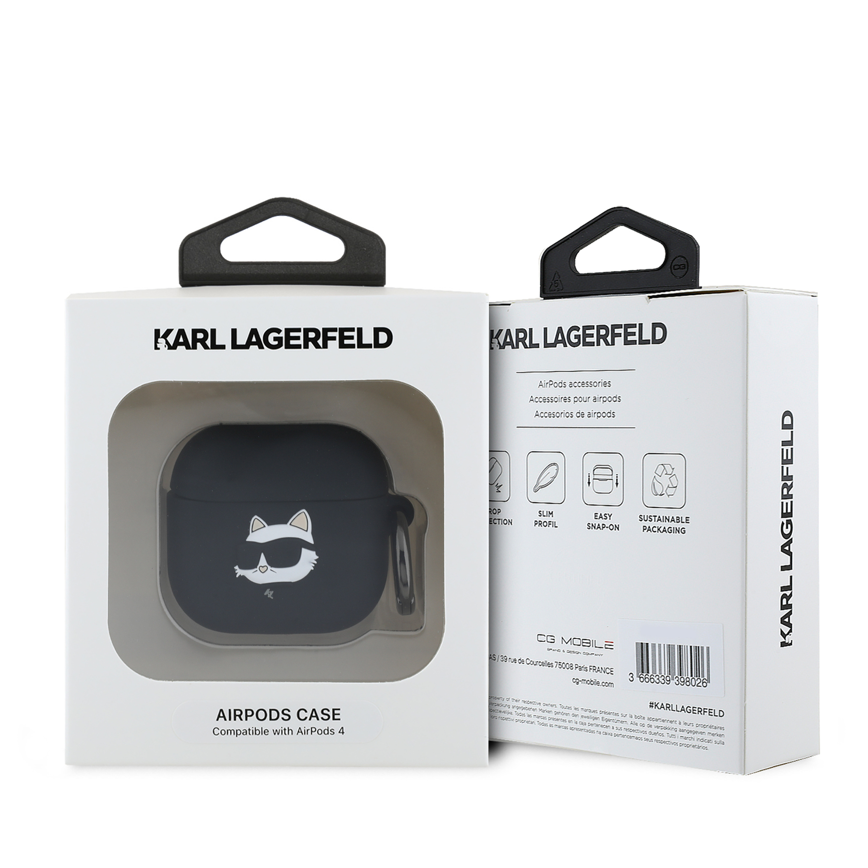 Zdjęcie do “Karl Lagerfeld Silicone Choupette Head 3D czarny - etui AirPods 4”.