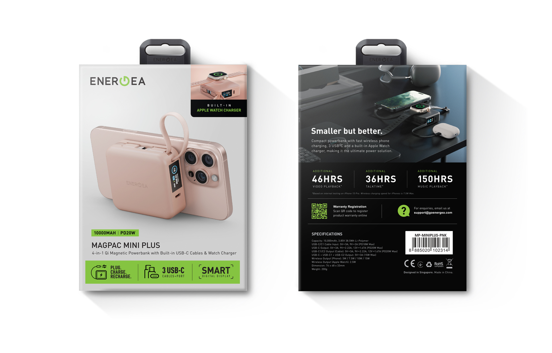 Zdjęcie do “Energea MagPac Mini Plus 10 000mAh Magsafe Różowy - powerbank”.