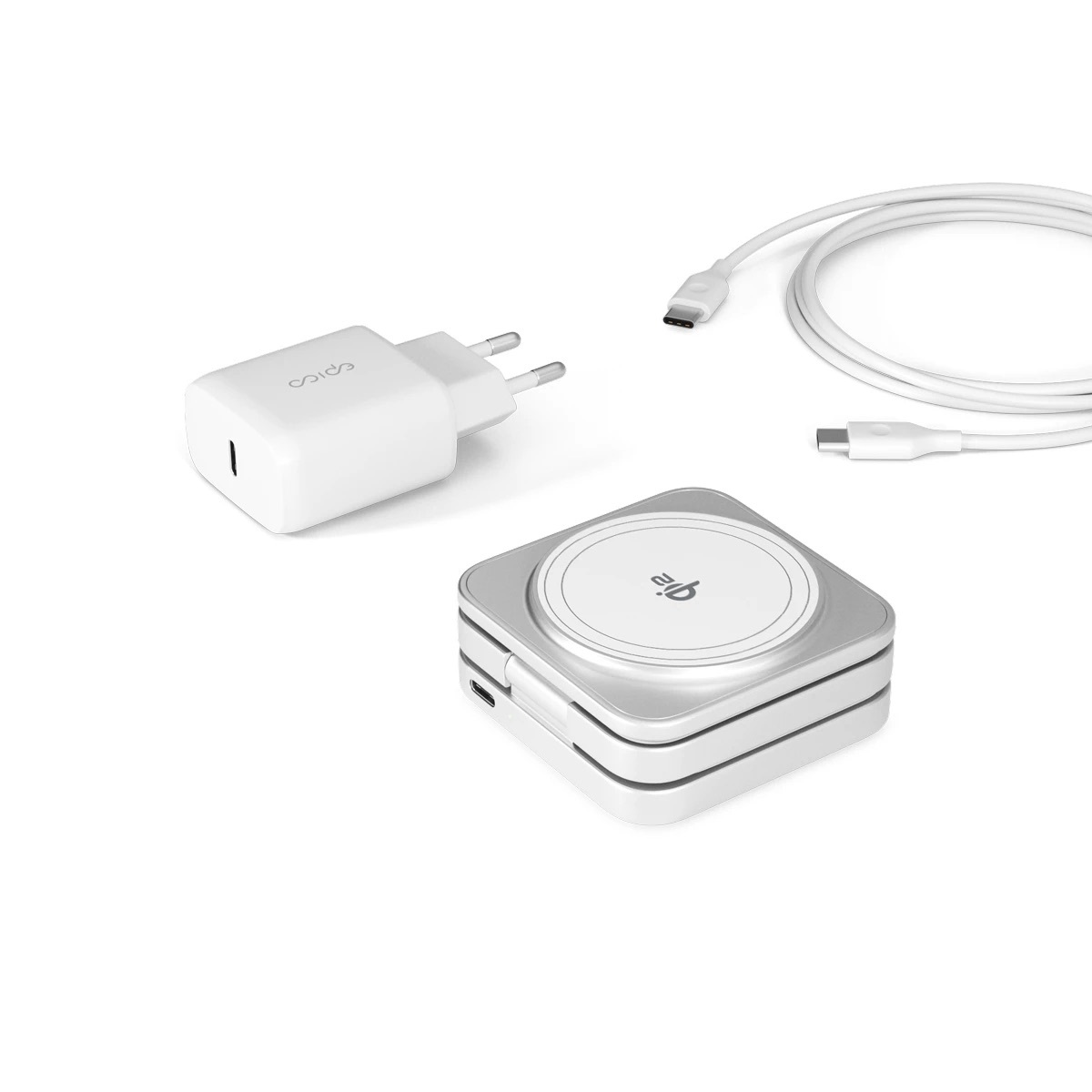 Zdjęcie do “Epico UltraBase EF55 3in1 Foldable Wireless Charging Stand biały - ładowarka bezprzewodowa”.