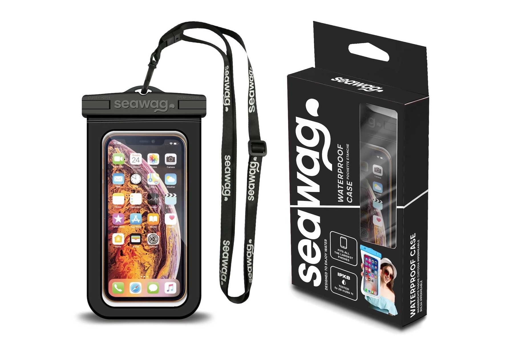 Zdjęcie do “Seawag Element Proof Case czarny/biały - wodoodporne etui do telefonu”.