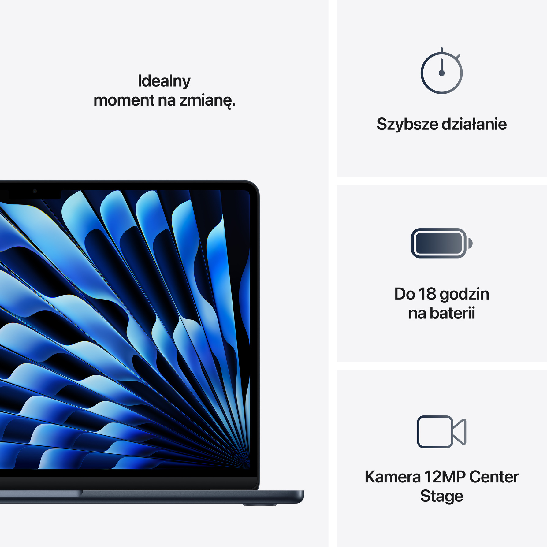 Zdjęcie do “Apple MacBook Air 13", 10-rdzeniowy procesor M4 (GPU 10 rdzeni), RAM 16 GB, dysk 512 GB SSD, 35 W - Północ”.