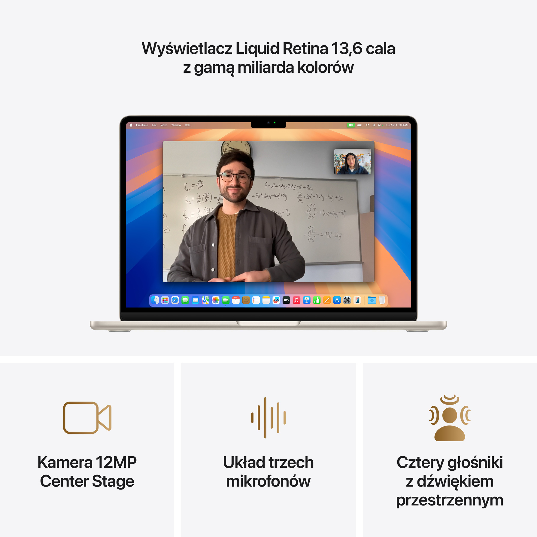 Zdjęcie do “Apple MacBook Air 13", 10-rdzeniowy procesor M4 (GPU 10 rdzeni), RAM 16 GB, dysk 512 GB SSD, 70 W - Księżycowa Poświata”.