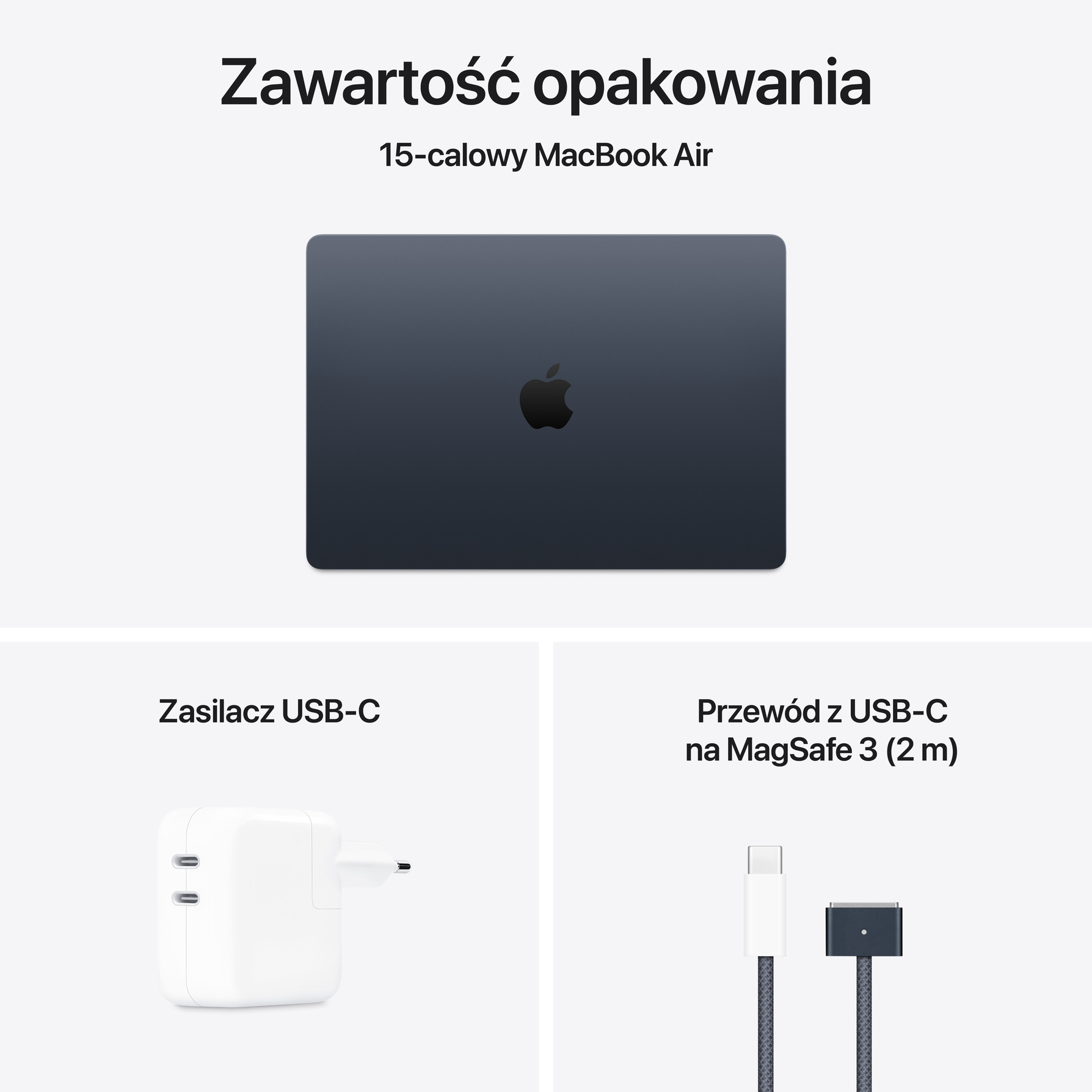 Zdjęcie do “Apple MacBook Air 15", 10-rdzeniowy procesor M4 (GPU 10 rdzeni), RAM 24 GB, dysk 512 GB SSD, 70 W - Północ”.