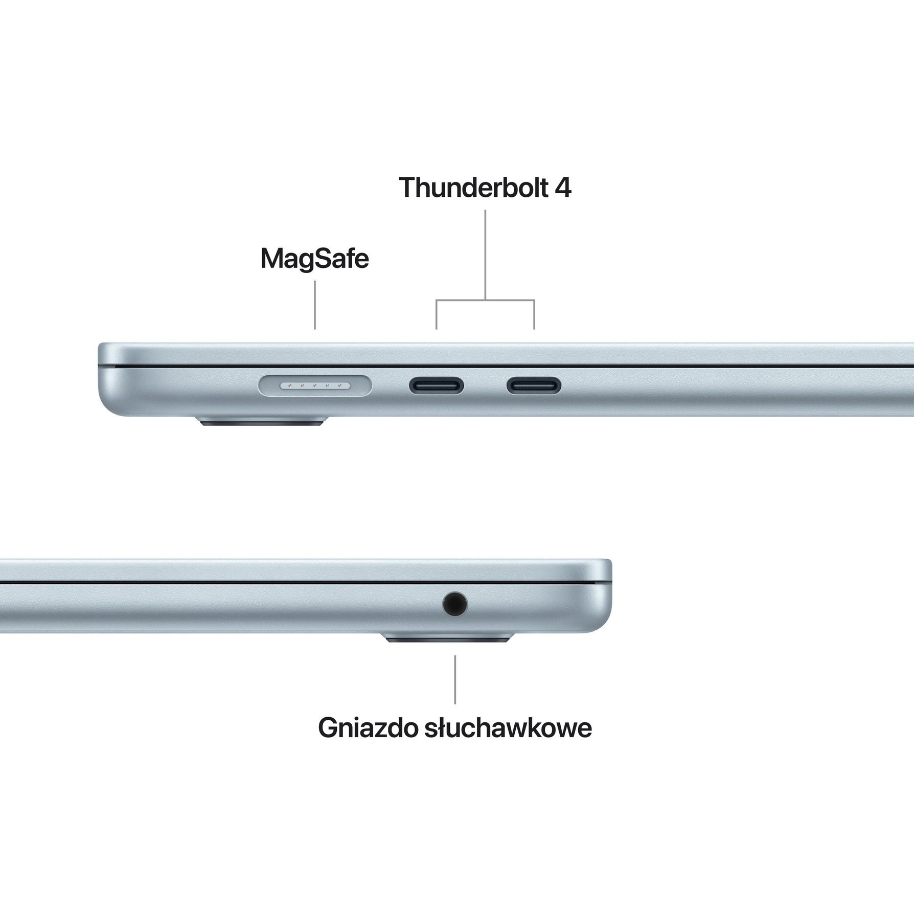 Zdjęcie do “Apple MacBook Air 15", 10-rdzeniowy procesor M4 (GPU 10 rdzeni), RAM 16 GB, dysk 256 GB SSD, 35 W - Błękitny”.