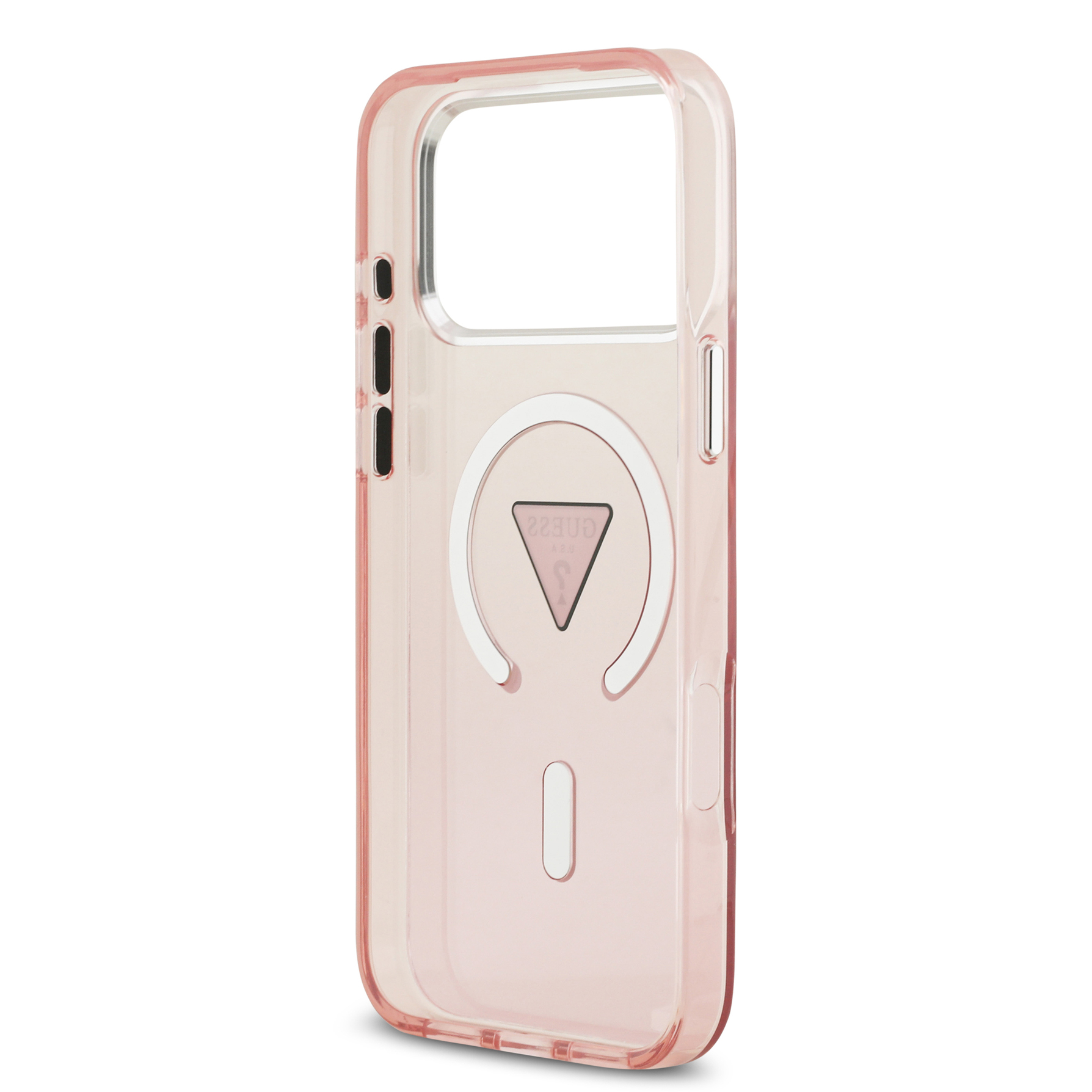 Zdjęcie do “Guess IML Gradient Triangle Logo MagSafe różowy - etui iPhone 17 Pro Max”.