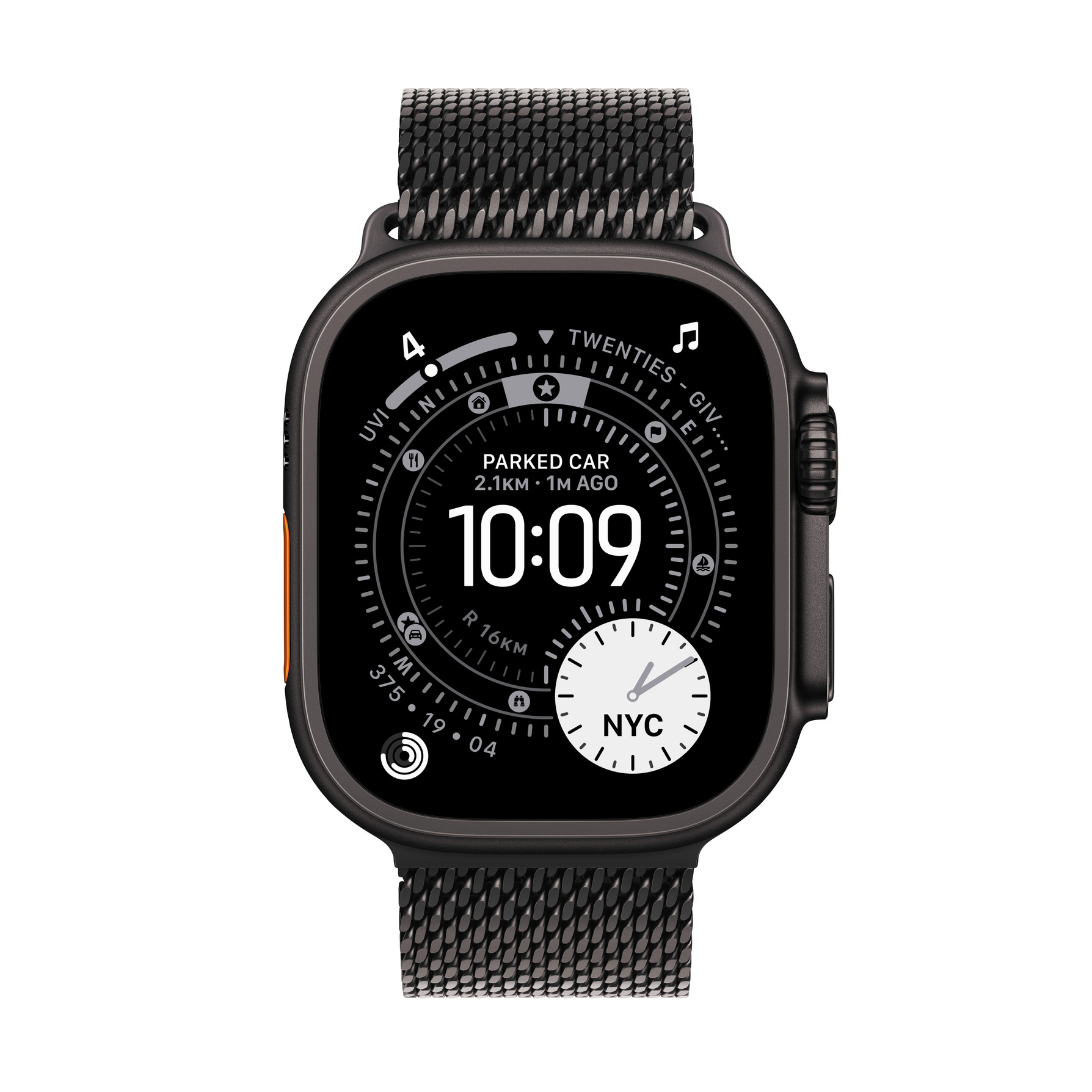 Zdjęcie do “Apple Watch Ultra 3 GPS + Cellular 49mm Black Titanium Case with Black Titanium Milanese Loop - Small”.