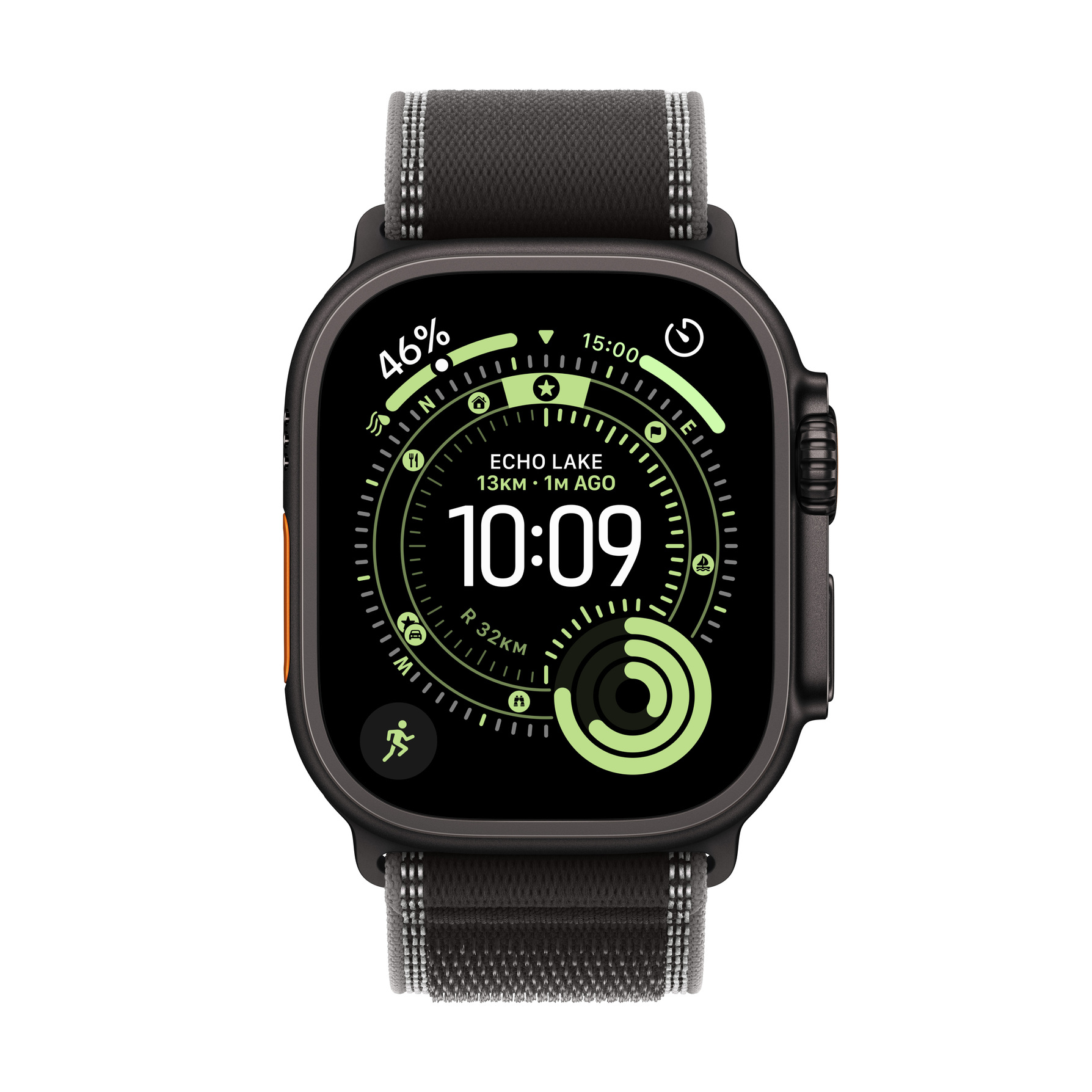 Zdjęcie do “Apple Watch Ultra 3 GPS + Cellular 49mm Black Titanium Case with Black/Charcoal Trail Loop - M/L”.