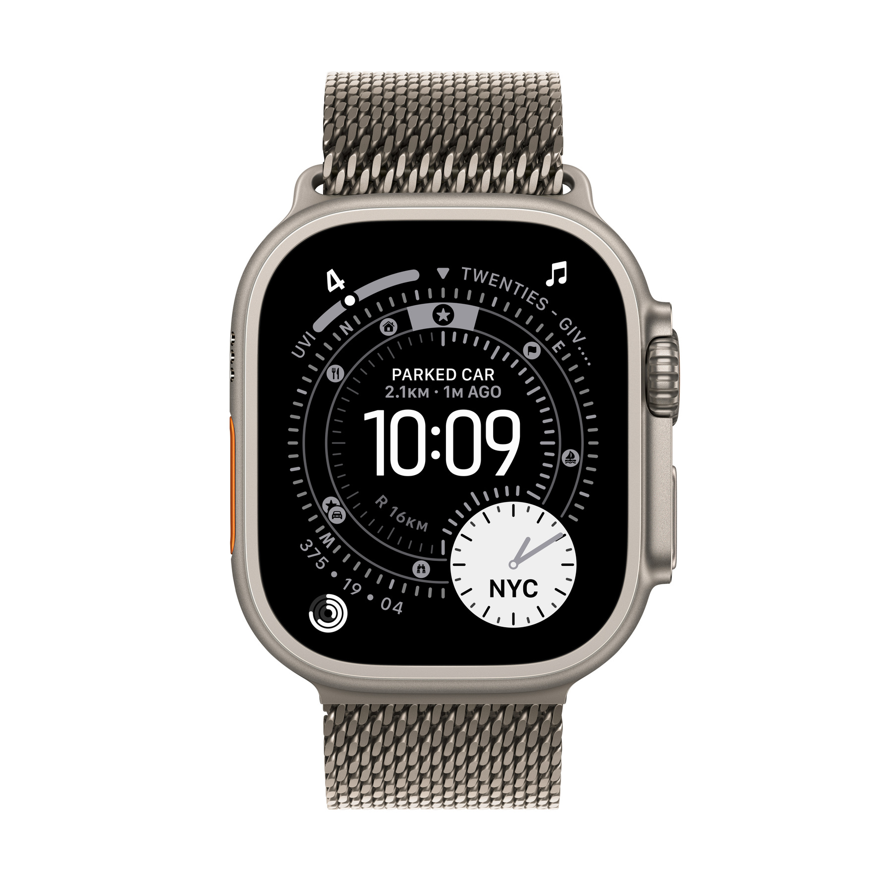Zdjęcie do “Apple Watch Ultra 3 GPS + Cellular 49mm Natural Titanium Case with Natural Titanium Milanese Loop - Small”.