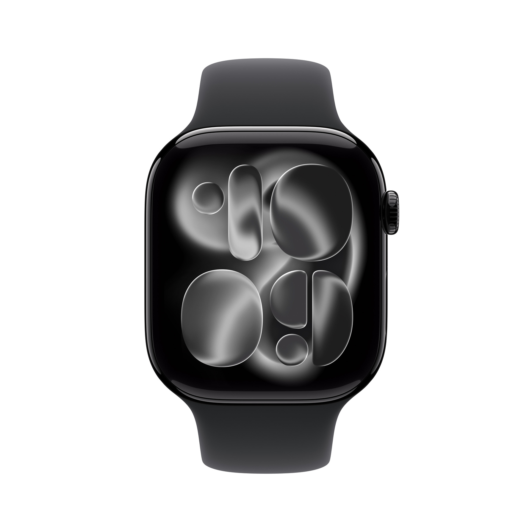 Zdjęcie do “Apple Watch Series 11 GPS 46mm Jet Black Aluminium Case with Black Sport Band - M/L”.