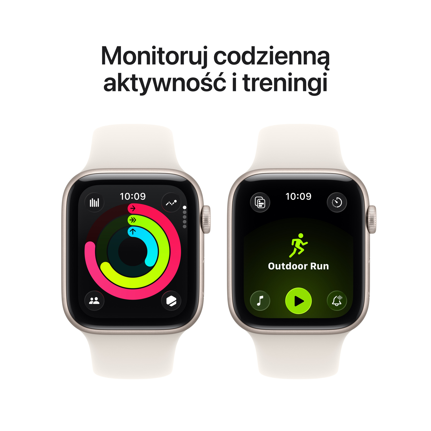 Zdjęcie do “Apple Watch SE 3 GPS + Cellular 44mm Starlight Aluminium Case with Starlight Sport Band - S/M”.