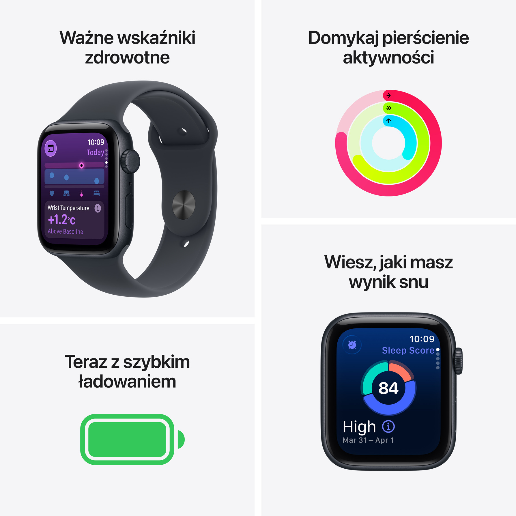 Zdjęcie do “Apple Watch SE 3 GPS + Cellular 40mm Midnight Aluminium Case with Midnight Sport Band - M/L”.