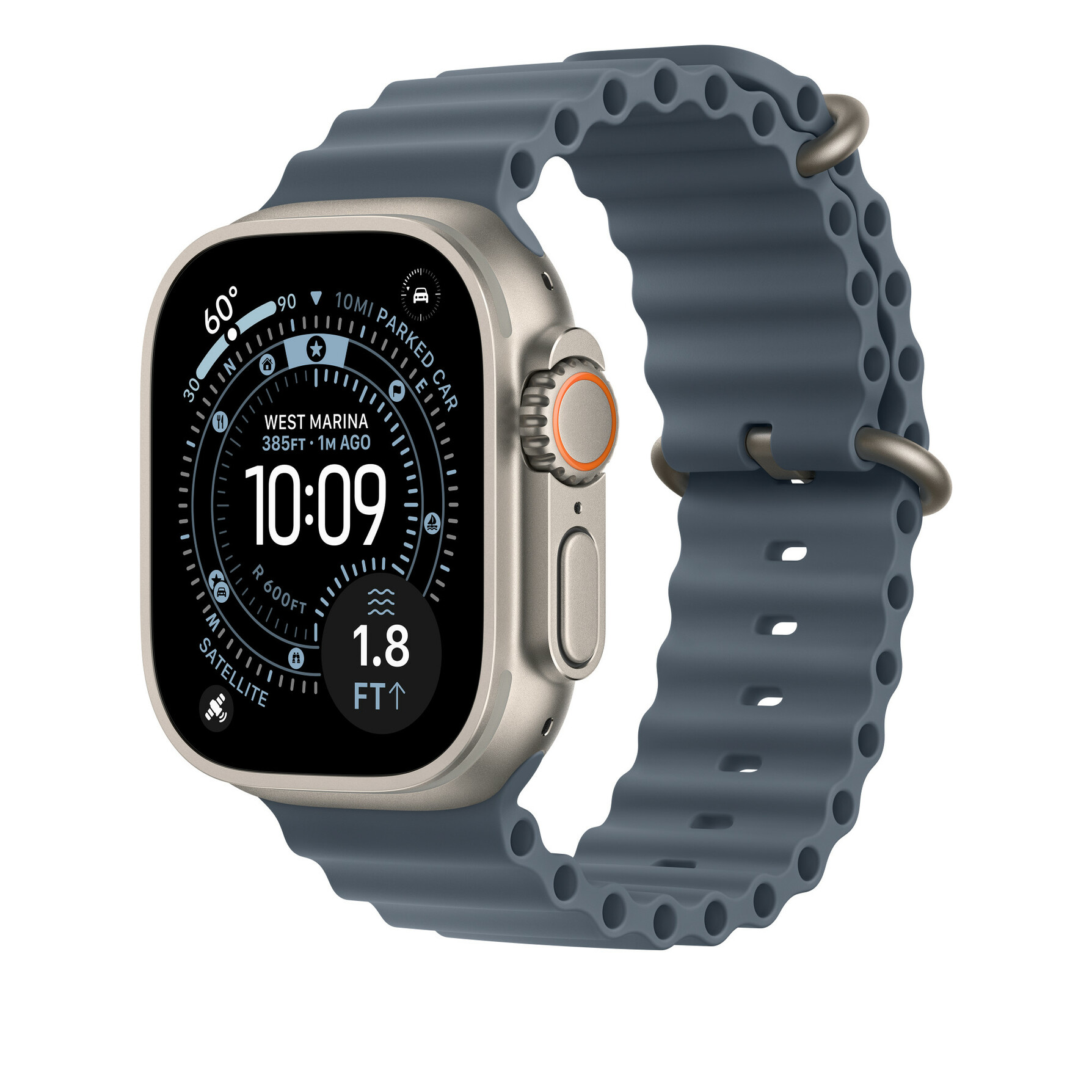 Zdjęcie do “Apple 49mm Anchor Blue Ocean Band Extension - Natural Titanium Finish”.