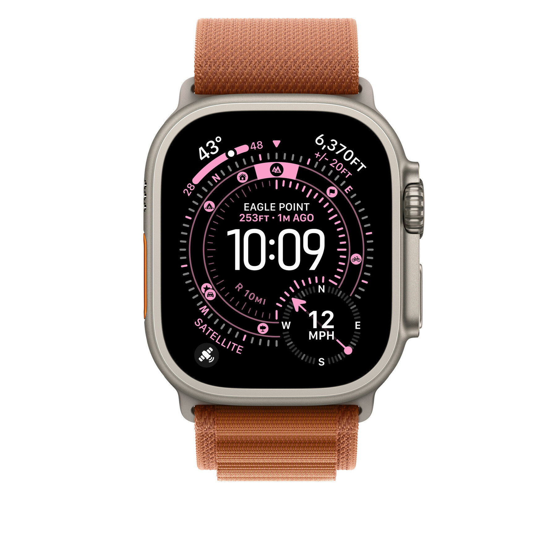 Zdjęcie do “Apple 49mm Terra Cotta Alpine Loop - Medium - Black Titanium Finish”.