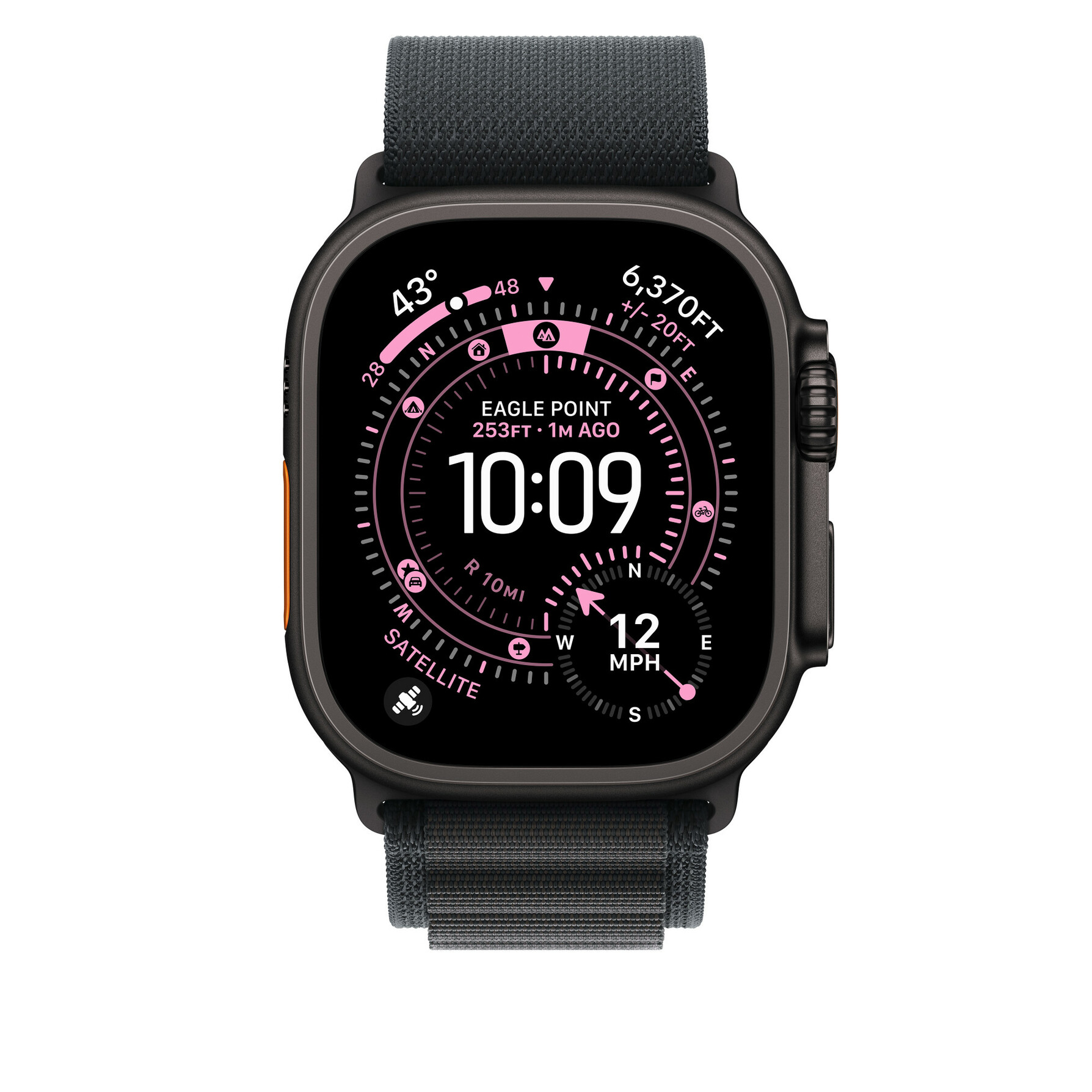 Zdjęcie do “Apple 49mm Black Alpine Loop - Medium - Black Titanium Finish”.