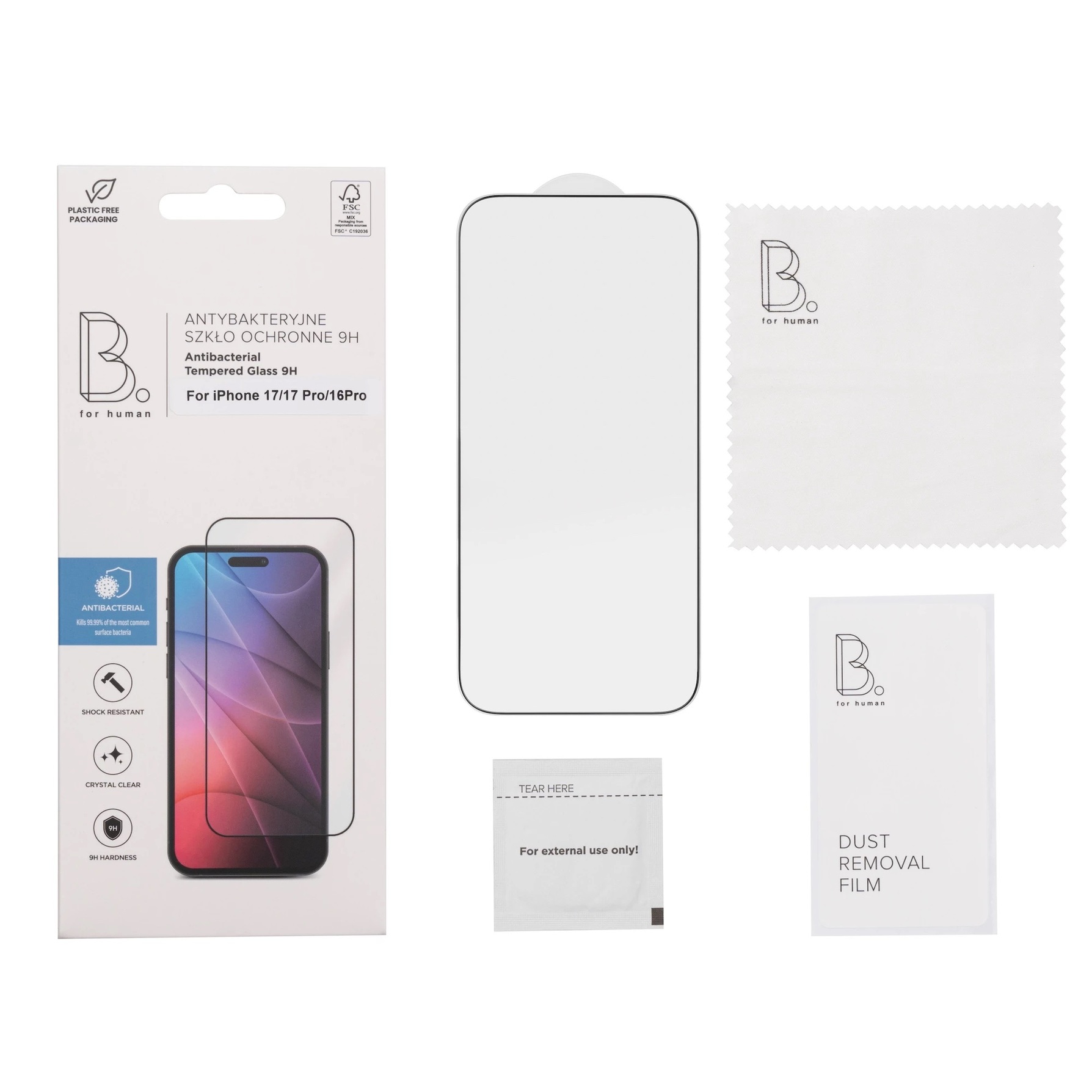 Zdjęcie do “B.Safe Tempered Glass Full iPhone 17 / 17 Pro / 16 Pro - szkło ochronne”.