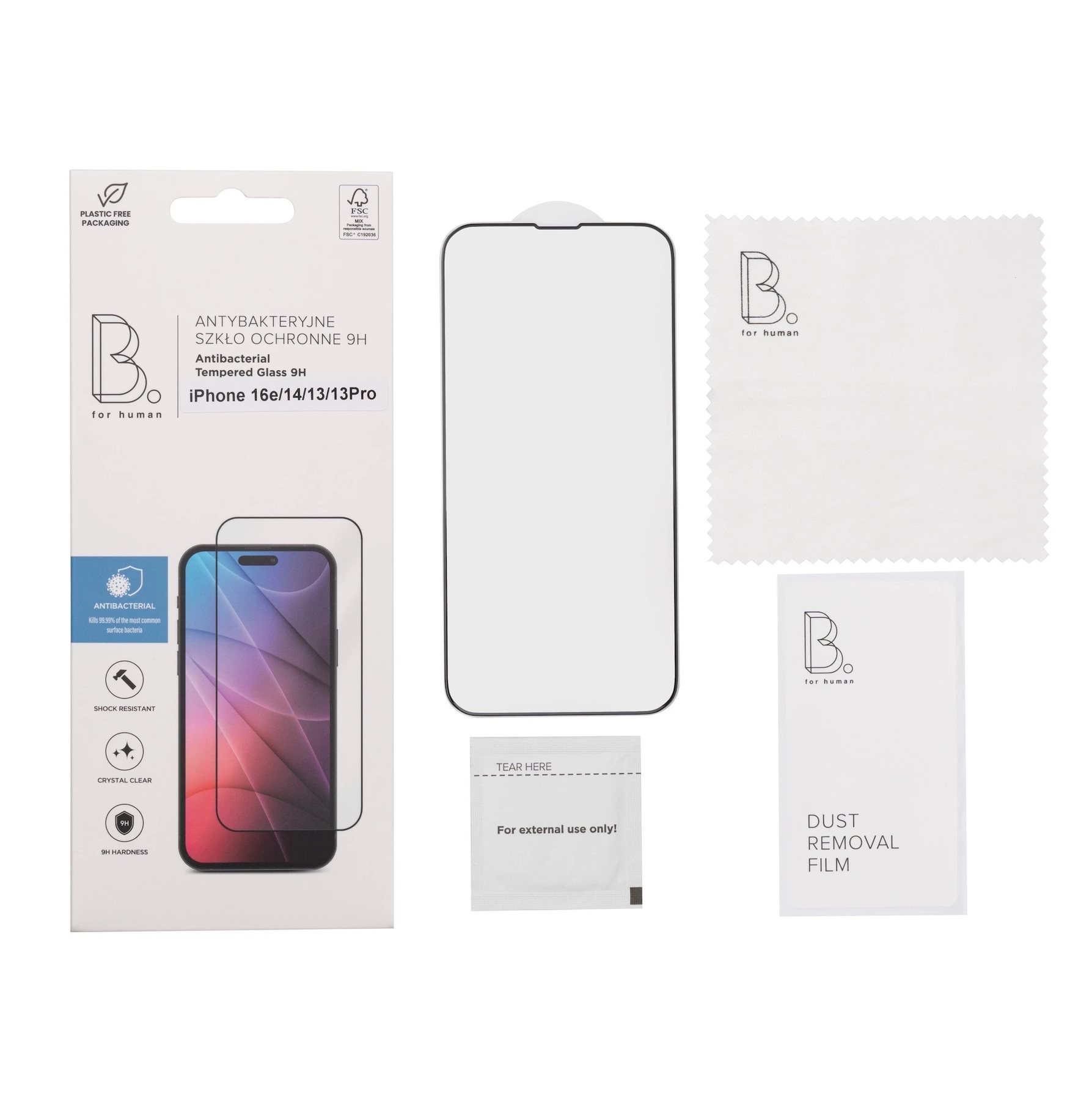 Zdjęcie do “B.Safe Tempered Glass Full iPhone 16e / 14 / 13 / 13 Pro/ 17e- szkło ochronne”.