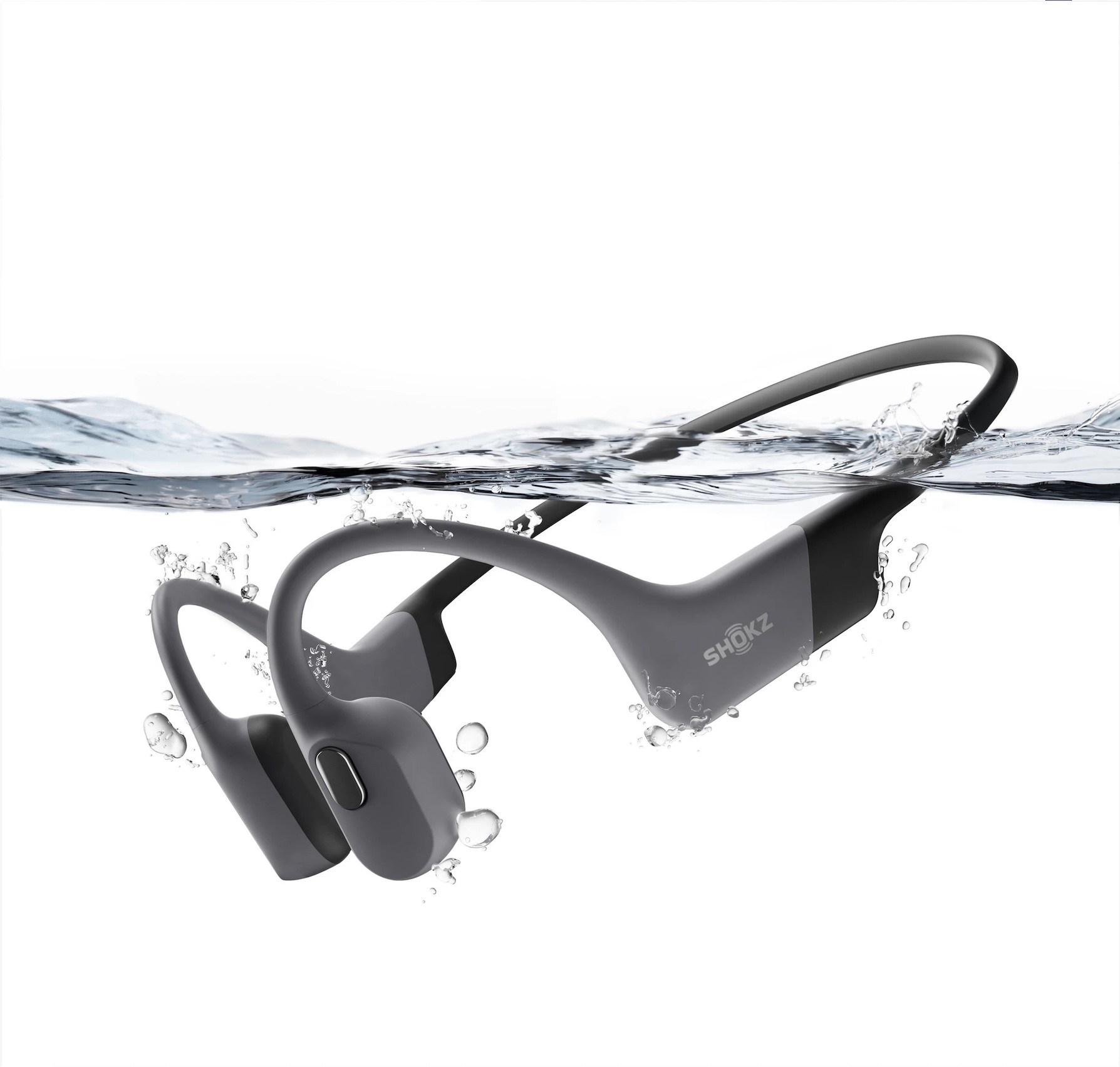 Zdjęcie do “Shokz OpenSwim Pro szary - bezprzewodowe słuchawki z przewodzeniem kostnym”.