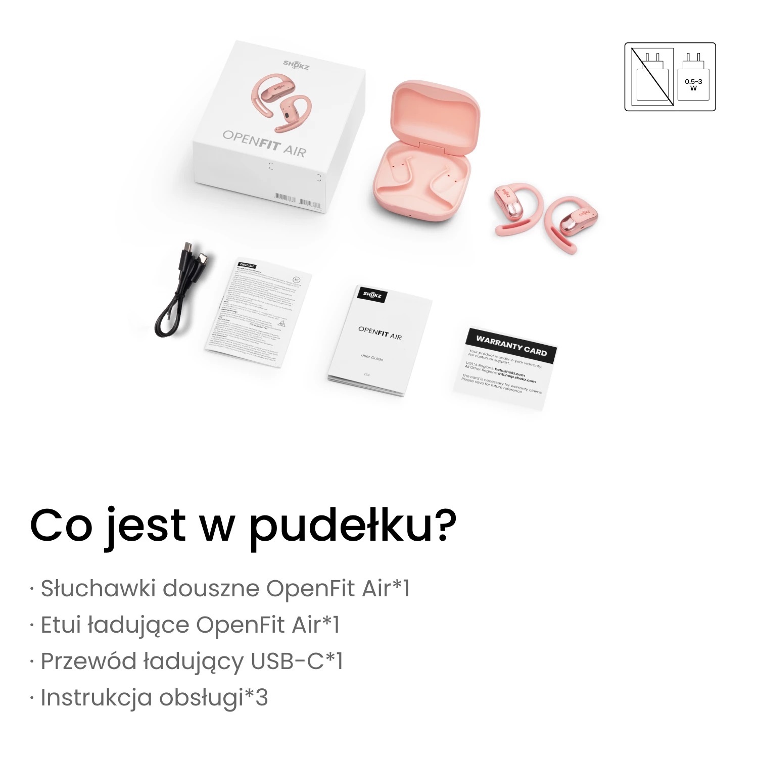 Zdjęcie do “Shokz OpenFit Air Różowy - bezprzewodowe słuchawki”.