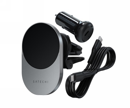 Zdjęcie do “Satechi Qi2 Wireless Car Charger gwiezdna szarość - ładowarka samochodowa”.