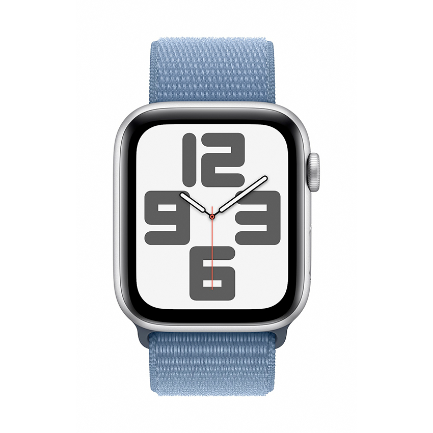 Zdjęcie do “Apple Watch SE GPS + Cellular 44mm Silver Aluminium Case with Winter Blue Sport Loop - Produkt używany”.