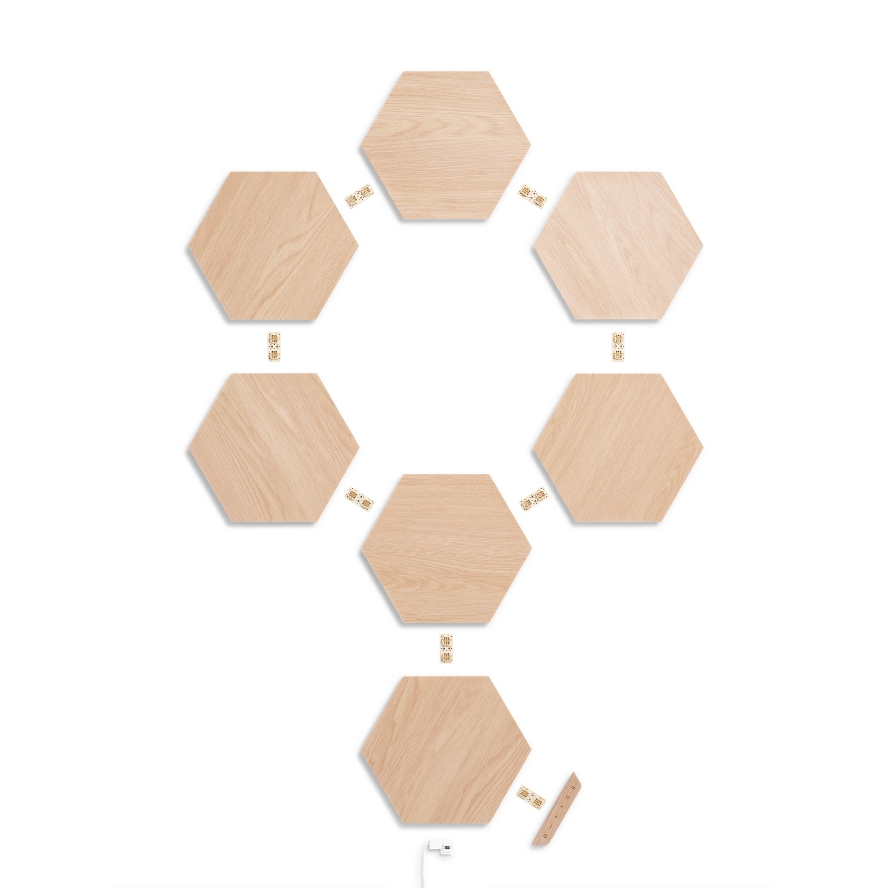 Zdjęcie do “Nanoleaf Elements Hexagons Starter Kit - panele świetlne (7 paneli świetlnych, w tym kontroler)”.