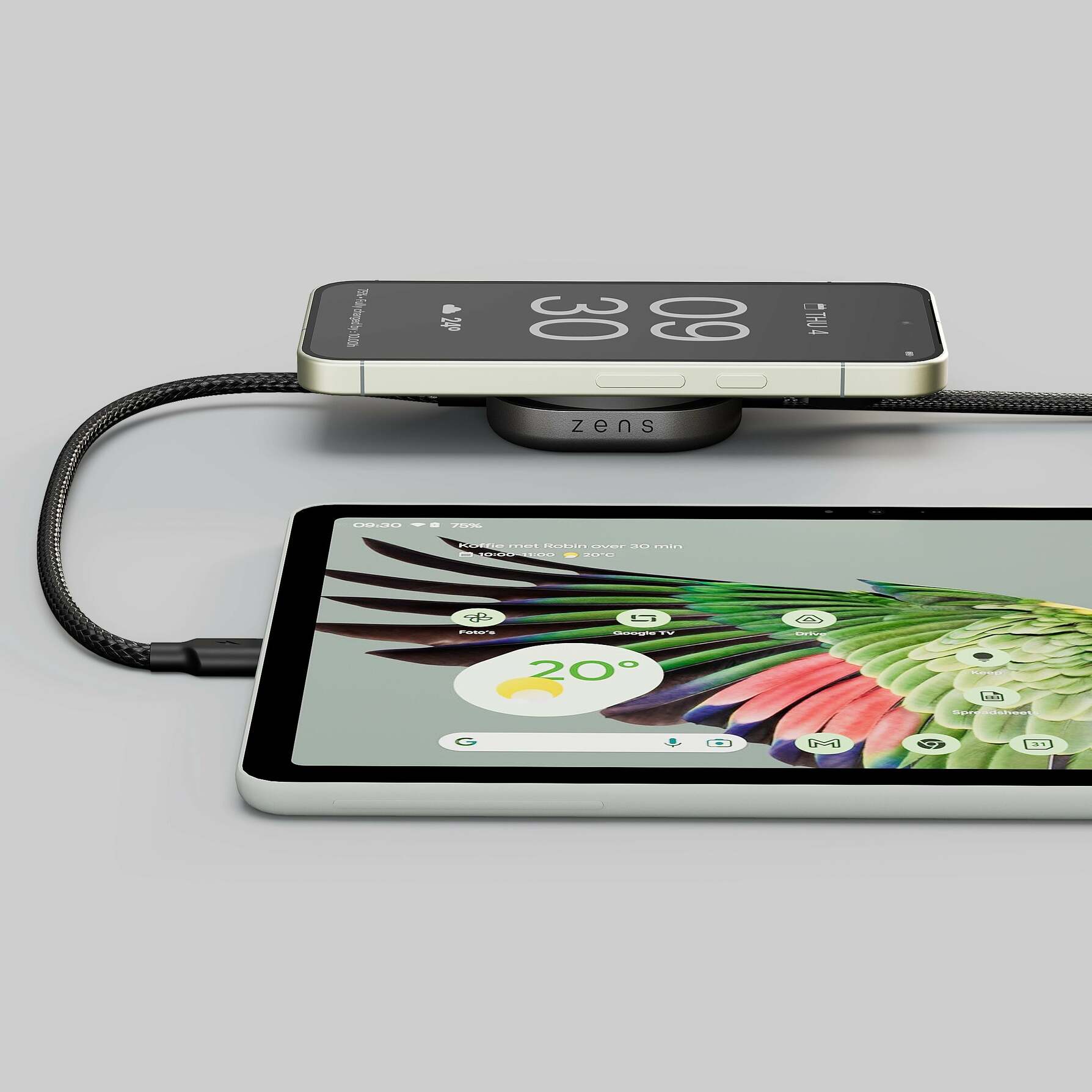 Zdjęcie do “Zens Charging Cable USB C-C Pro 2 czarny - kabel USB-C”.