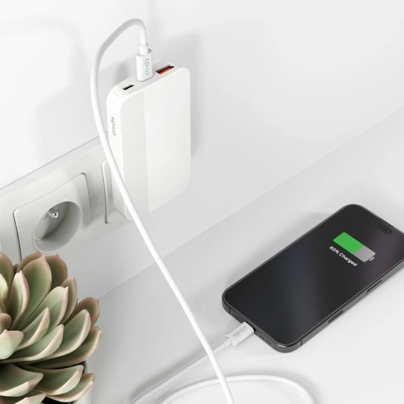 Zdjęcie do “Epico UltraBoost Flat GaN 65W Wall Charger EA65b - zasilacz sieciowy”.