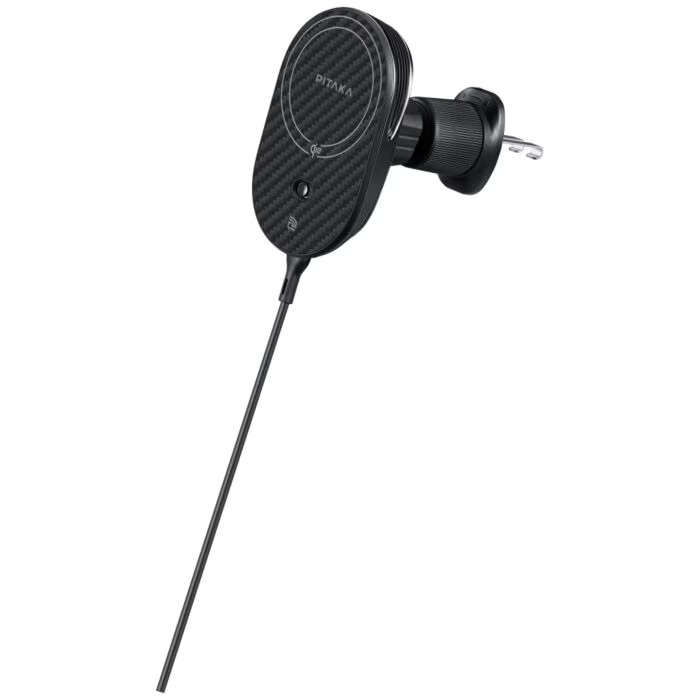 Zdjęcie do “PITAKA MagEZ Pro 2 Qi2 15W NFC Magsafe czarno-szary - Uchwyt samochodowy z ładowarką bezprzewodową”.