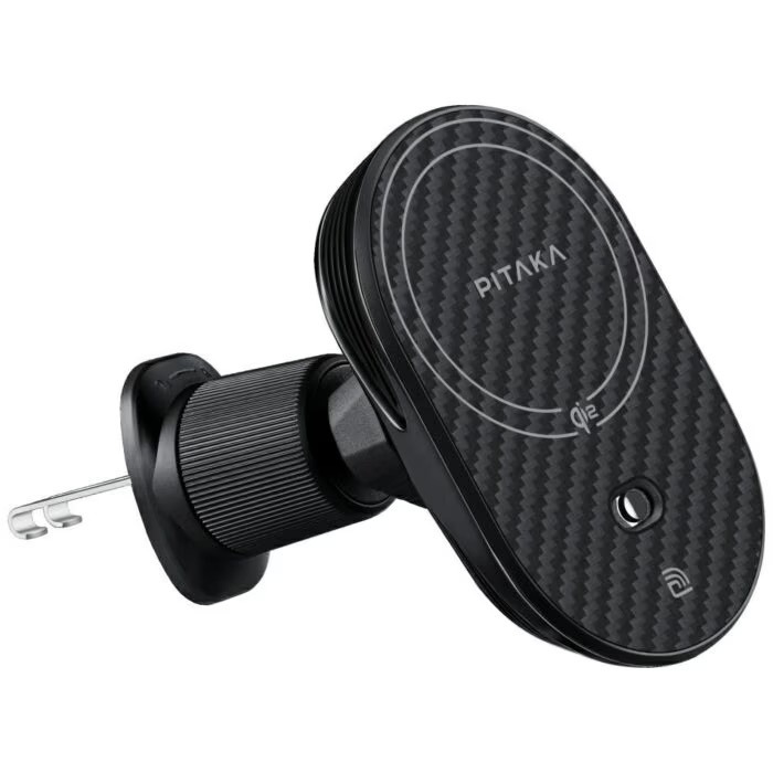 Zdjęcie do “PITAKA MagEZ Pro 2 Qi2 15W NFC Magsafe czarno-szary - Uchwyt samochodowy z ładowarką bezprzewodową”.