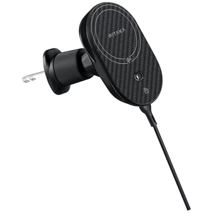 Zdjęcie do “PITAKA MagEZ Pro 2 Qi2 15W NFC Magsafe czarno-szary - Uchwyt samochodowy z ładowarką bezprzewodową”.