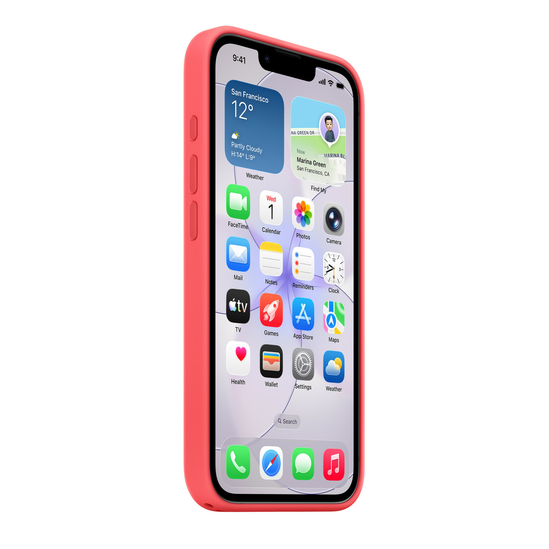 Zdjęcie do “Apple iPhone 17e Silicone Case with MagSafe – Bright Guava”.