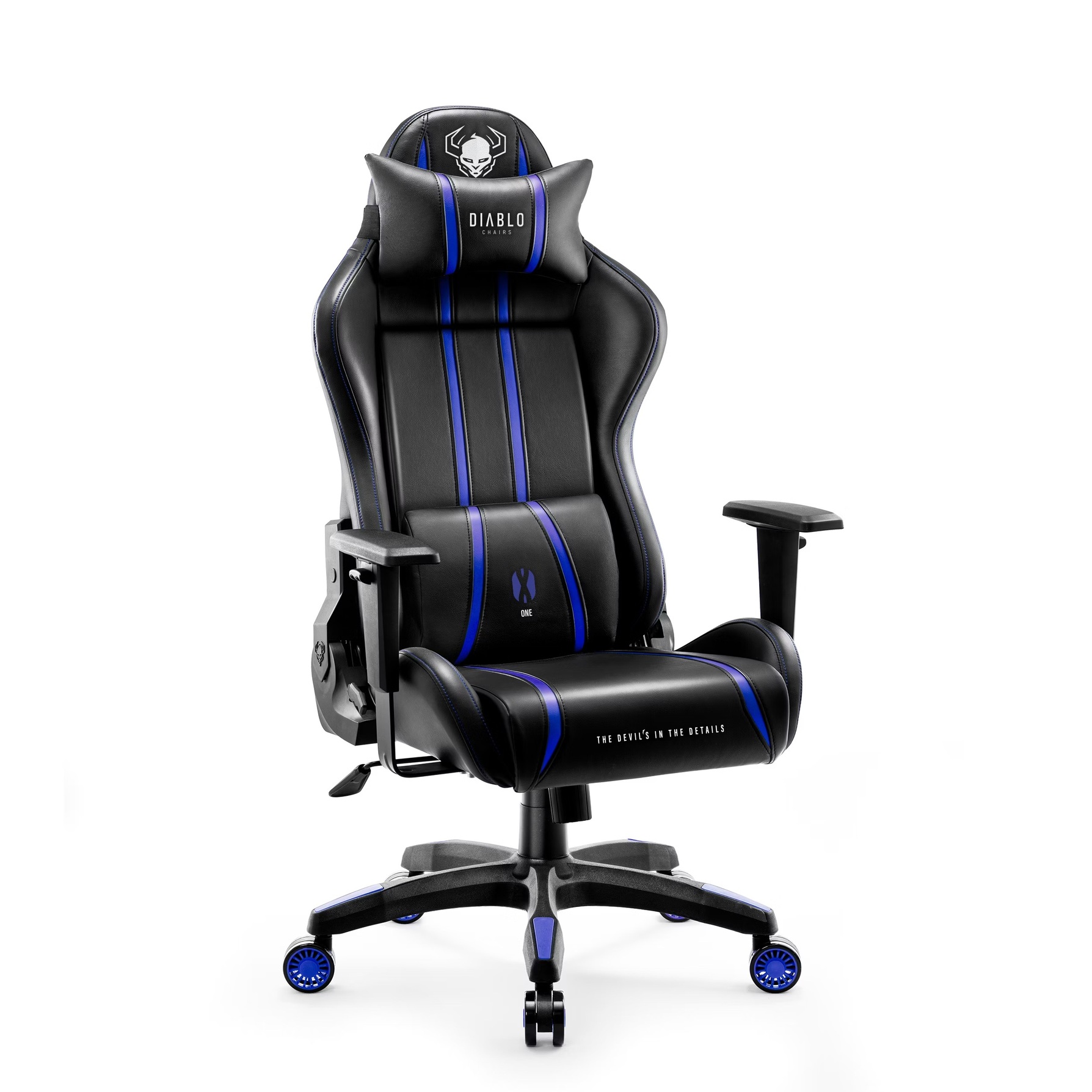 Zdjęcie do “Diablo Chairs X-One 2.0 Normal Size czarno-niebieski - fotel gamingowy”.