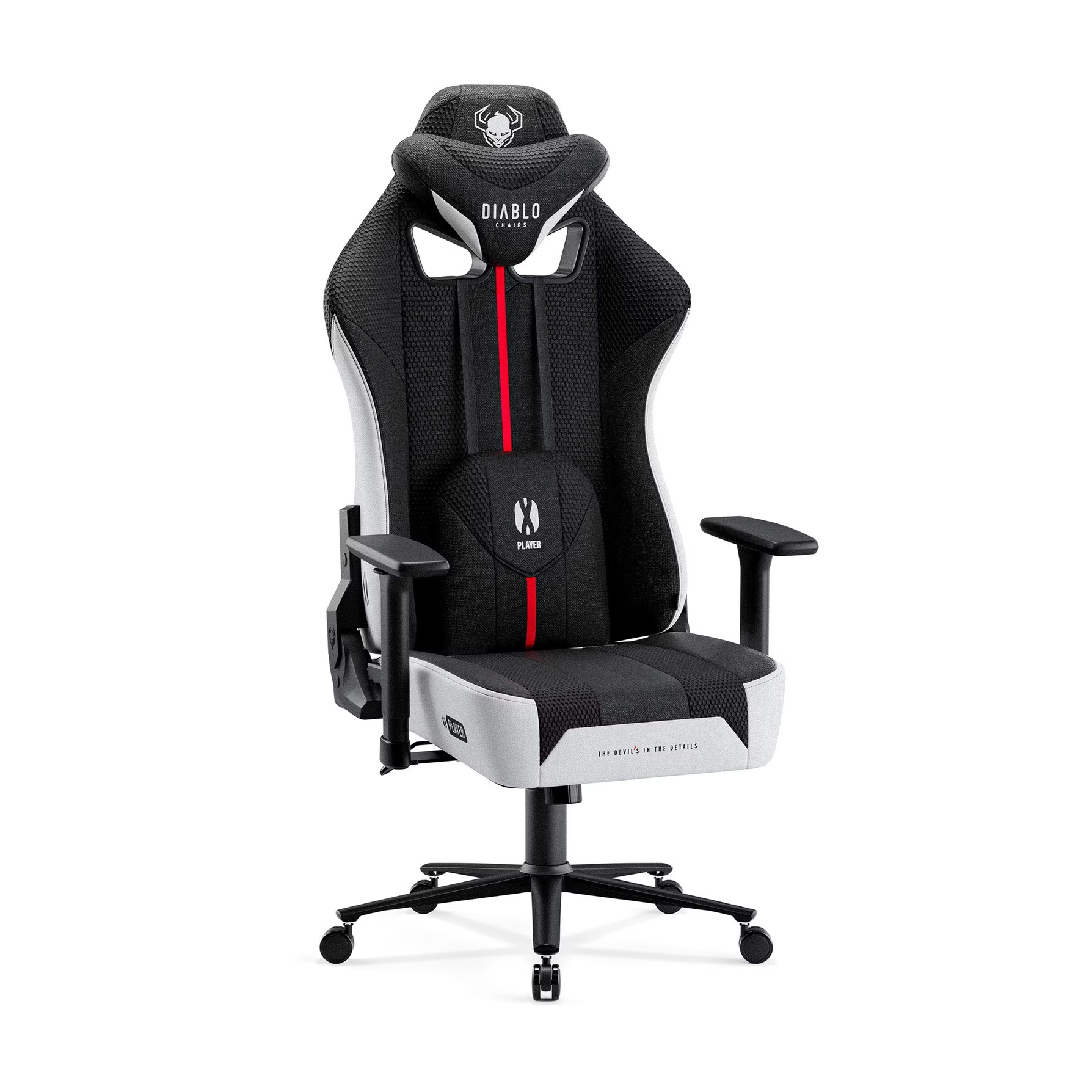 Zdjęcie do “Diablo Chairs X-Player 2.0 Normal Size biało-czarny - fotel gamingowy”.