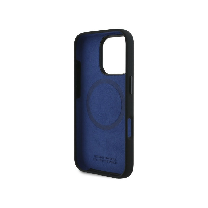 Zdjęcie do “BMW Silicone Hexagon Blue MS czarny - etui iPhone 16 Pro Max”.