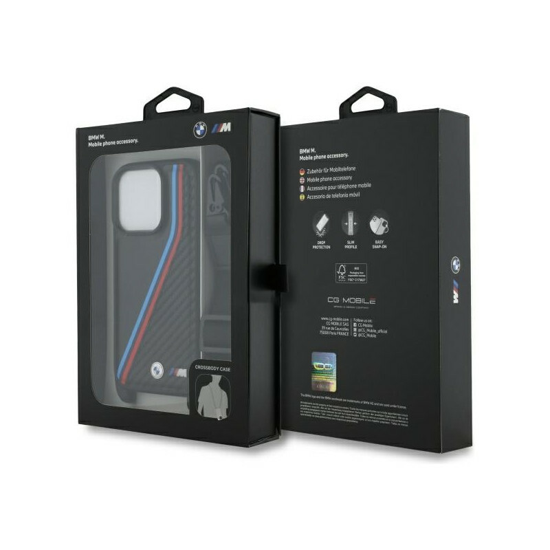 Zdjęcie do “BMW M Carbon Tricolor Strap czarny - etui iPhone 16 Pro Max”.