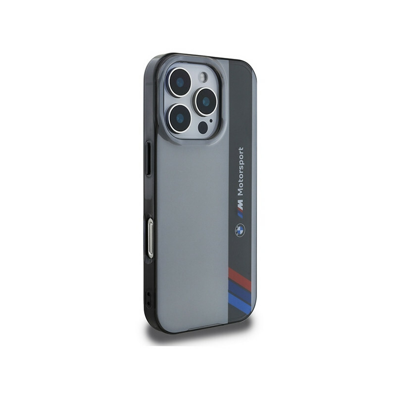 Zdjęcie do “BMW Motorsport IML Vertical Stripe szary - etui iPhone 16 Pro”.