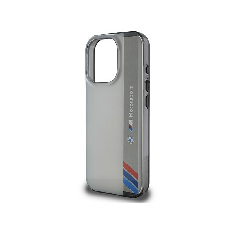 Zdjęcie do “BMW Motorsport IML Vertical Stripe szary - etui iPhone 16 Pro”.