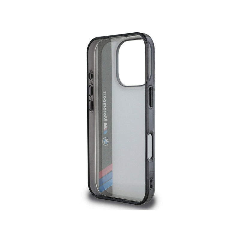 Zdjęcie do “BMW Motorsport IML Vertical Stripe szary - etui iPhone 16 Pro”.