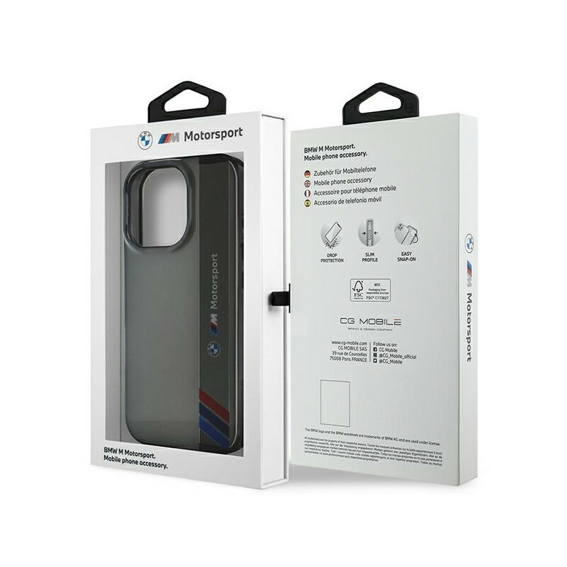 Zdjęcie do “BMW Motorsport IML Vertical Stripe szary - etui iPhone 16 Pro”.