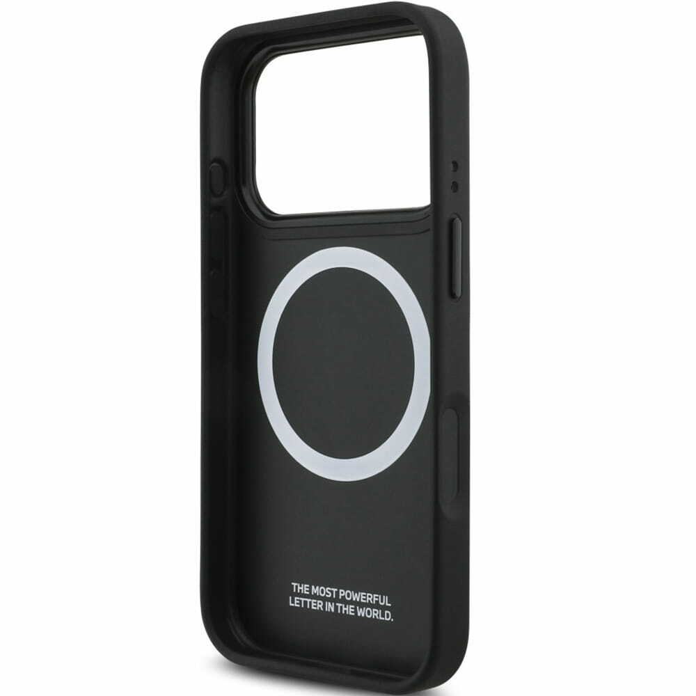 Zdjęcie do “BMW M Tricolor Metal Logo MS czarny - etui iPhone 17 Pro”.