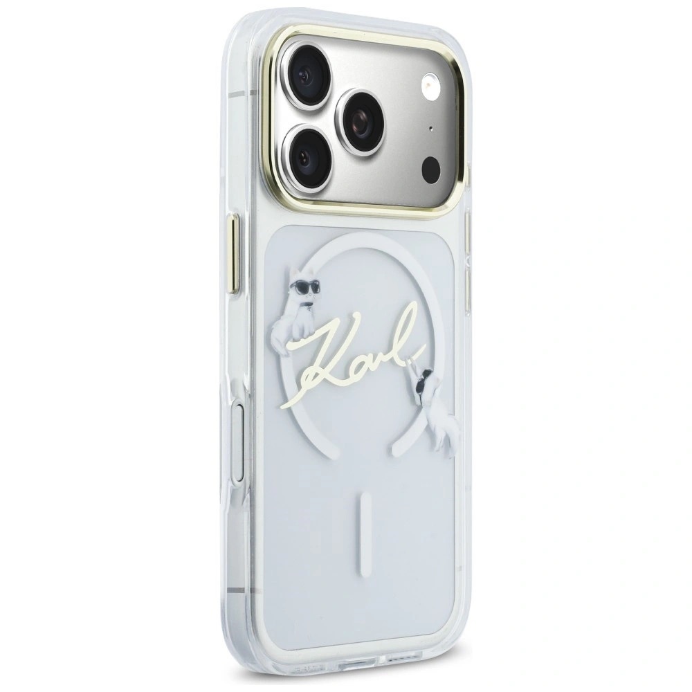 Zdjęcie do “Karl Lagerfeld IML Choupettes Karl Script Logo MS przezroczysty - etui iPhone 17 Pro Max”.