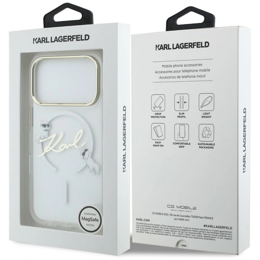 Zdjęcie do “Karl Lagerfeld IML Choupettes Karl Script Logo MS przezroczysty - etui iPhone 17 Pro Max”.