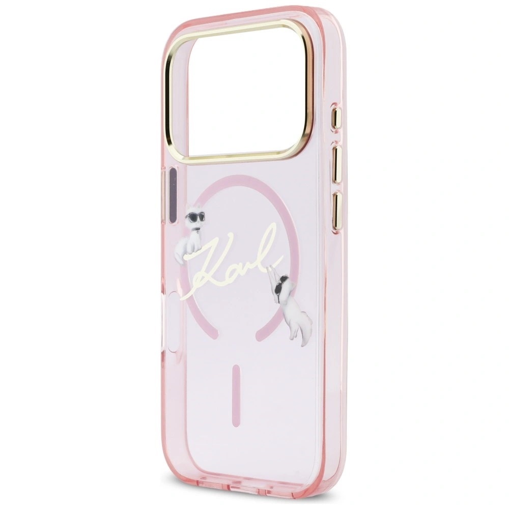 Zdjęcie do “Karl Lagerfeld IML Choupettes Karl Script Logo MS różowy - etui iPhone 17 Pro Max”.